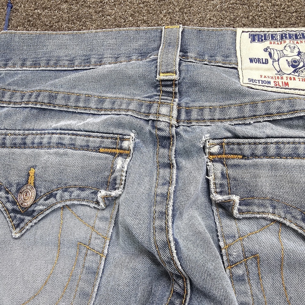 True Religion Jeans Women's 28 Slim Straight Rhinestone Embellished Back Pockets - Picture 6 of 13